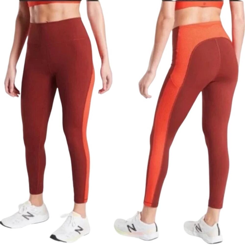 Athleta Ultimate Stash Pocket 7/8 Tight Leggings High SuperSonic Russet Brown XS